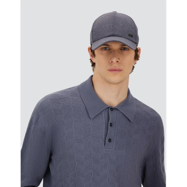 Herno Light Blue Resort Baseball Cap in Cashmere and Silk | Men's Hats | Coveti