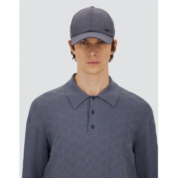 Herno Light Blue Resort Baseball Cap in Cashmere and Silk | Men's Hats | Coveti