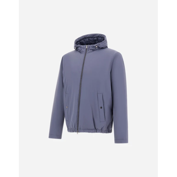 Herno Light Blue Resort Jacket in 4-Way Stretch Nylon | Men's Jackets | Coveti