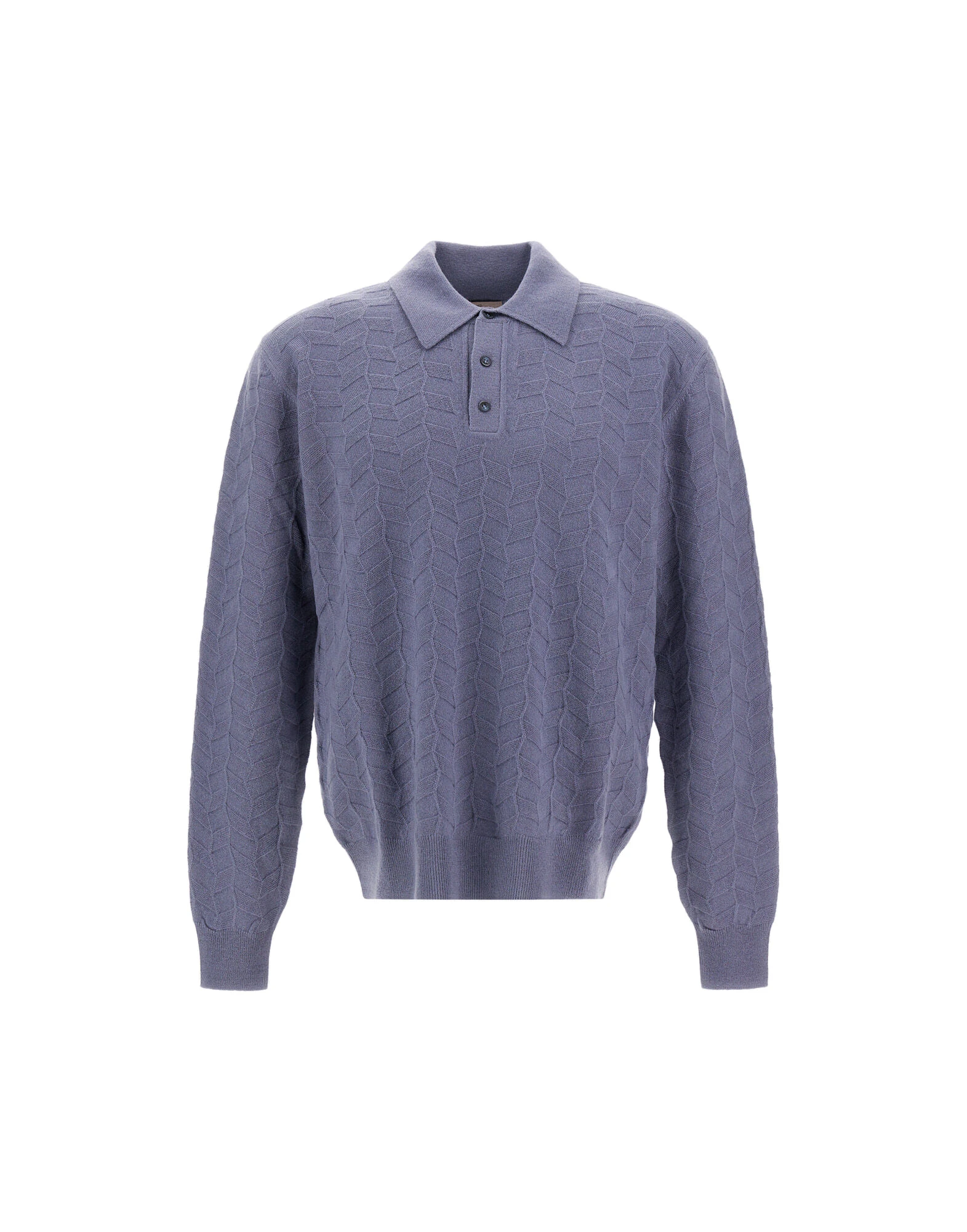 Herno Light Blue Resort Polo Shirt in Woven Stitch Wool Knit Herno Light Blue Resort Polo Shirt in Woven Stitch Wool Knit | Men's T-Shirts and Polos | Coveti