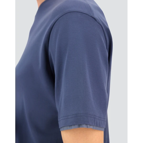 Herno Light Blue Resort T-Shirt in Lightweight Cotton Jersey and Stretch Nylon | Men's T-Shirts and Polos | Coveti