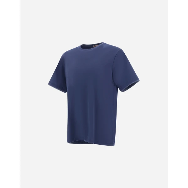 Herno Light Blue Resort T-Shirt in Lightweight Cotton Jersey and Stretch Nylon | Men's T-Shirts and Polos | Coveti