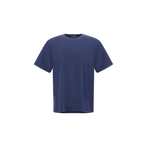 Herno Light Blue Resort T-Shirt in Lightweight Cotton Jersey and Stretch Nylon | Men's T-Shirts and Polos | Coveti
