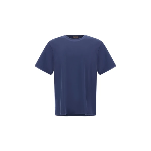 Light Blue Resort T-Shirt in Lightweight Cotton Jersey and Stretch Nylon
