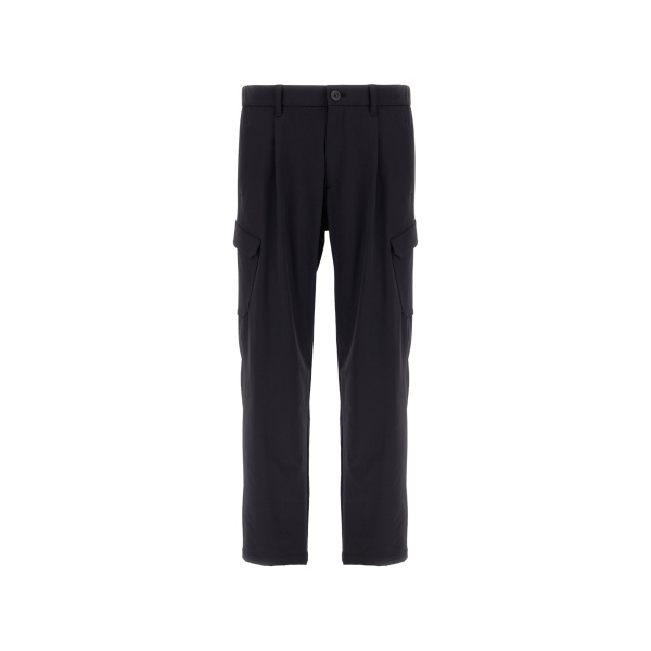 Herno Light Comfort Stretch Woven Cargo Trousers in Black | Men's Trousers | Coveti