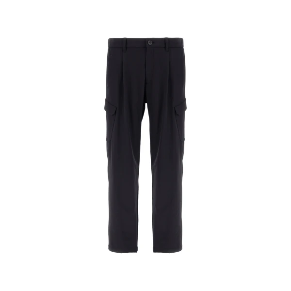 Herno Light Comfort Stretch Woven Cargo Trousers in Black | Men's Trousers | Coveti