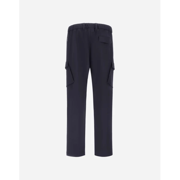 Herno Light Comfort Stretch Woven Cargo Trousers in Blue | Men's Trousers | Coveti