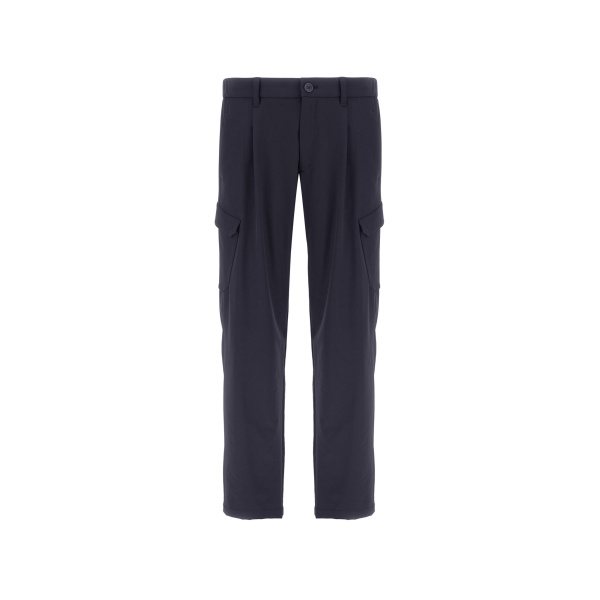 Herno Light Comfort Stretch Woven Cargo Trousers in Blue | Men's Trousers | Coveti