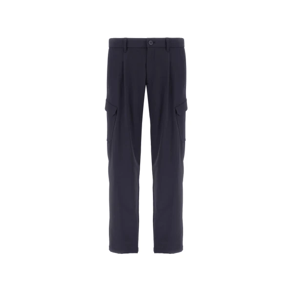 Light Comfort Stretch Woven Cargo Trousers in Blue