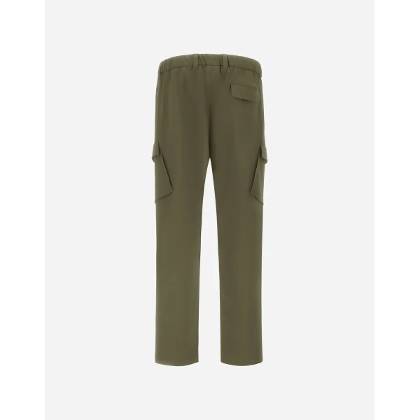 Herno Light Comfort Stretch Woven Cargo Trousers in Green | Men's Trousers | Coveti