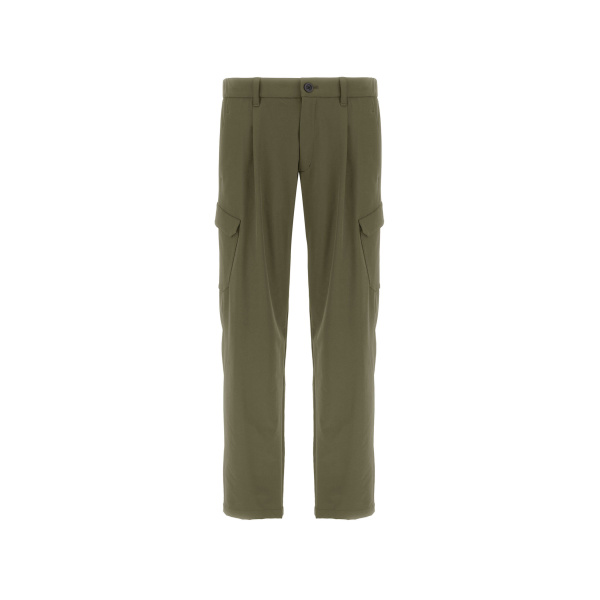 Herno Light Comfort Stretch Woven Cargo Trousers in Green | Men's Trousers | Coveti