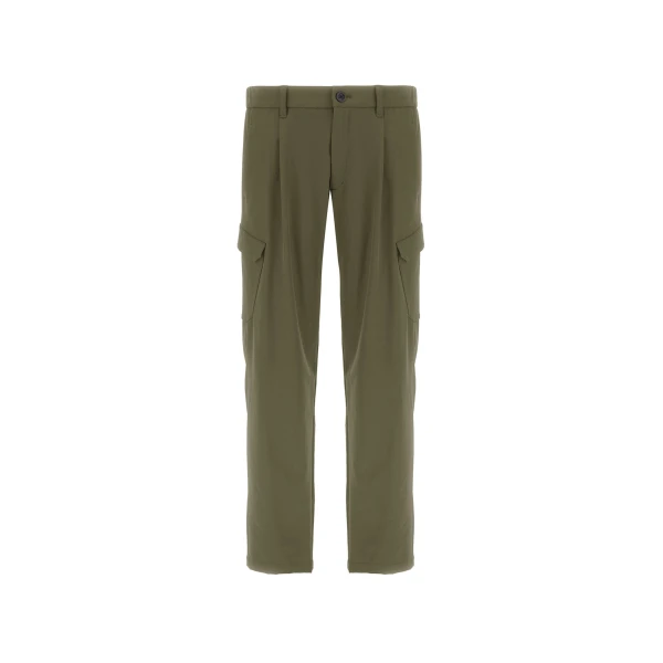 Light Comfort Stretch Woven Cargo Trousers in Green