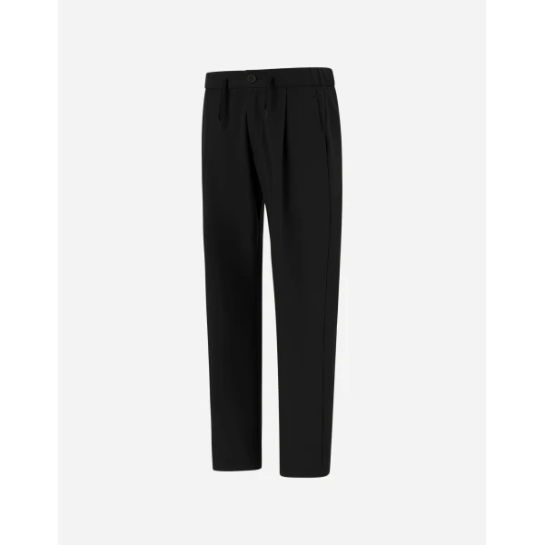 Herno Light Comfort Stretch Woven Trousers in Black | Men's Trousers | Coveti