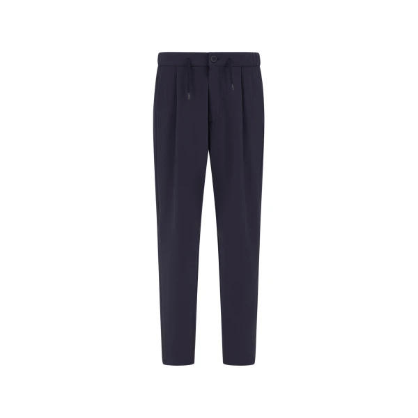 Herno Light Comfort Stretch Woven Trousers in Blue | Men's Trousers | Coveti
