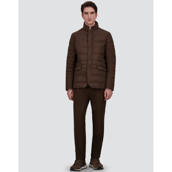 Herno Light Comfort Stretch Woven Trousers in Brown | Men's Trousers | Coveti