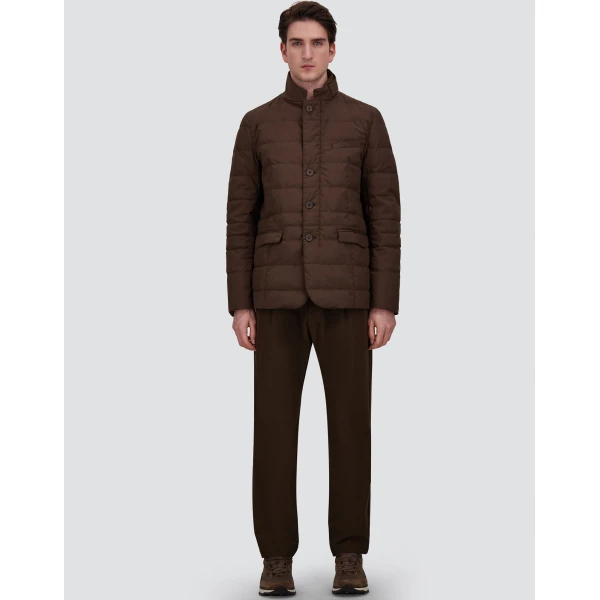 Herno Light Comfort Stretch Woven Trousers in Brown | Men's Trousers | Coveti