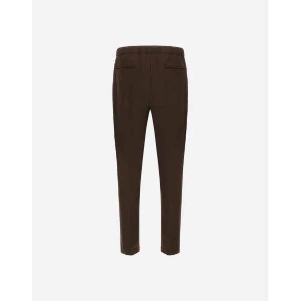 Herno Light Comfort Stretch Woven Trousers in Brown | Men's Trousers | Coveti