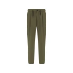 Herno Light Comfort Stretch Woven Trousers in Green | Men's Trousers | Coveti