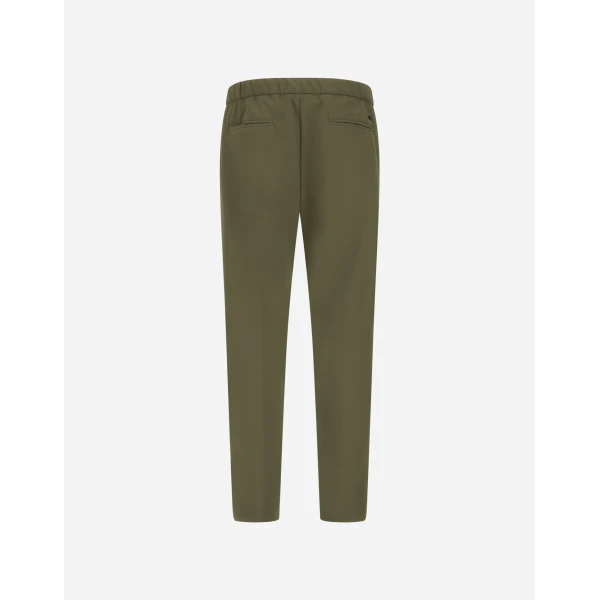 Herno Light Comfort Stretch Woven Trousers in Green | Men's Trousers | Coveti
