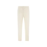 Herno Light Comfort Stretch Woven Trousers in Ivory | Men's Trousers | Coveti