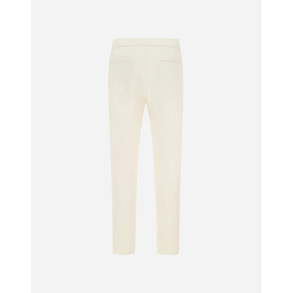 Herno Light Comfort Stretch Woven Trousers in Ivory | Men's Trousers | Coveti