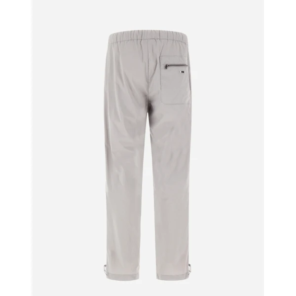 Herno Light Grey Resort Trousers in Lightweight Stretch Nylon | Men's Trousers | Coveti