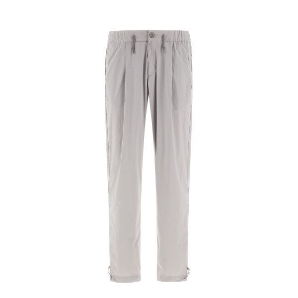 Herno Light Grey Resort Trousers in Lightweight Stretch Nylon | Men's Trousers | Coveti