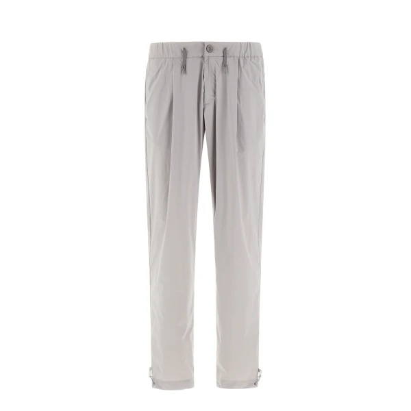 Herno Light Grey Resort Trousers in Lightweight Stretch Nylon | Men's Trousers | Coveti