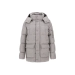 Herno Light Grey Short Parka in Cashmere and Silk | Men's Coats | Coveti