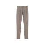 Herno Light Grey Trousers in Stretch Cotton | Men's Trousers | Coveti