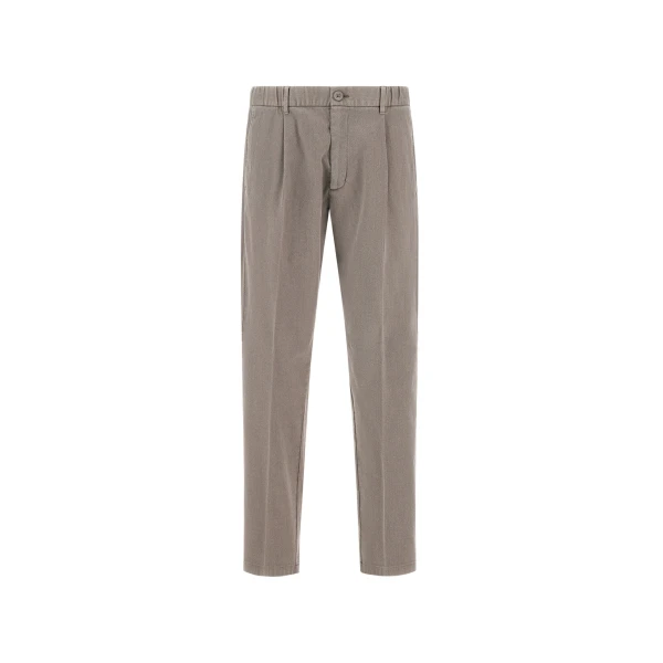 Light Grey Trousers in Stretch Cotton