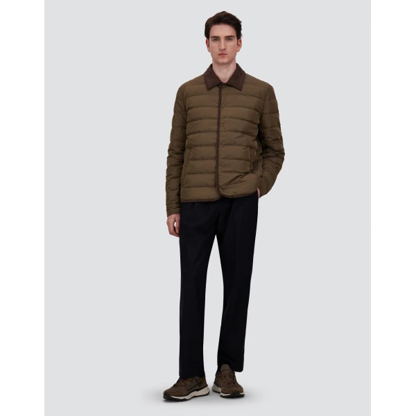 Herno Light Military Shacket in Iridescent Nylon and Suede Effect | Men's Jackets | Coveti