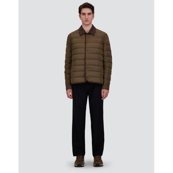 Herno Light Military Shacket in Iridescent Nylon and Suede Effect | Men's Jackets | Coveti