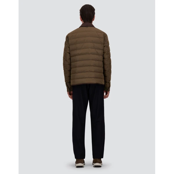 Herno Light Military Shacket in Iridescent Nylon and Suede Effect | Men's Jackets | Coveti