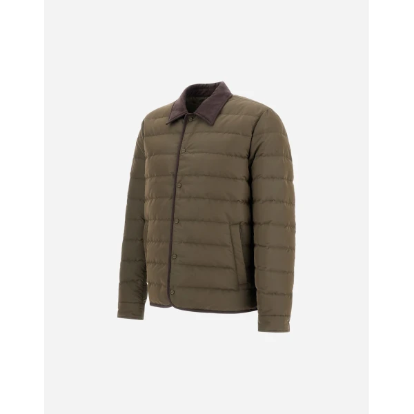 Herno Light Military Shacket in Iridescent Nylon and Suede Effect | Men's Jackets | Coveti