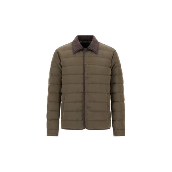 Herno Light Military Shacket in Iridescent Nylon and Suede Effect | Men's Jackets | Coveti