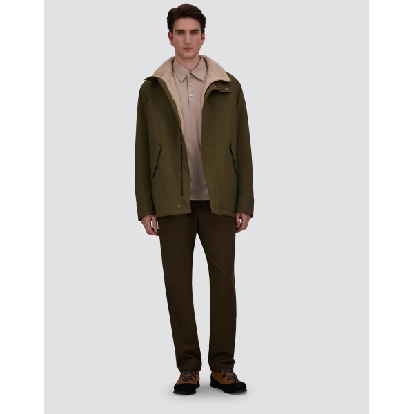 Herno Light Military Short Coat in Matte Twill and Cashmere-Touch Flannel | Men's Coats | Coveti