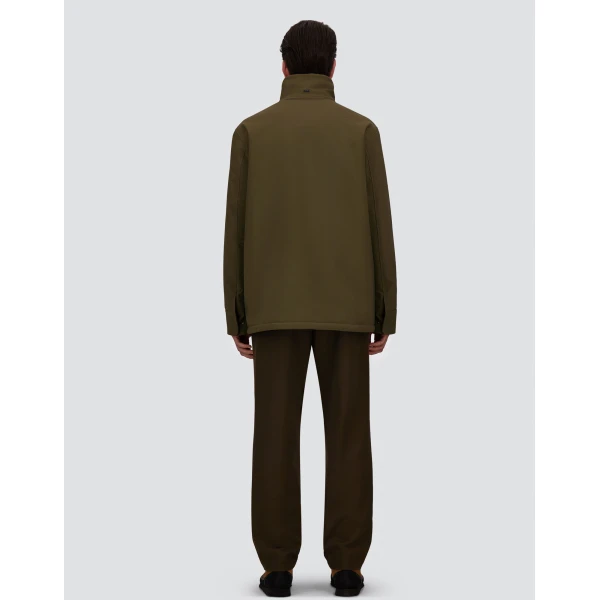 Herno Light Military Short Coat in Matte Twill and Cashmere-Touch Flannel | Men's Coats | Coveti