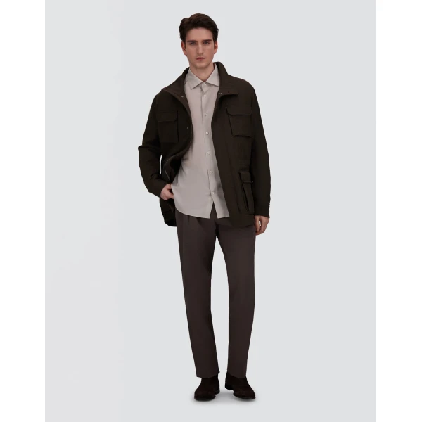Herno Lightweight Wool and Cashmere Fabric Shirt in Ivory | Men's Shirts | Coveti