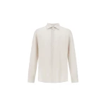 Herno Lightweight Wool and Cashmere Fabric Shirt in Ivory | Men's Shirts | Coveti