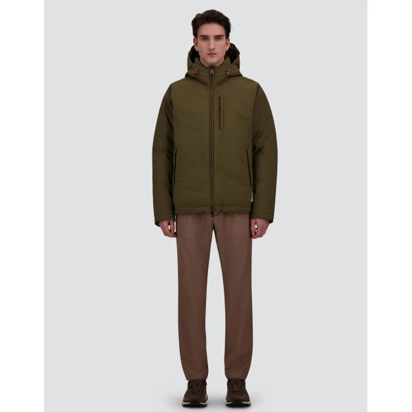 Herno Matte Twill and Gloss-Effect Nylon Jacket in Light Military | Men's Jackets | Coveti