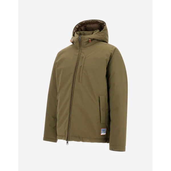 Herno Matte Twill and Gloss-Effect Nylon Jacket in Light Military | Men's Jackets | Coveti