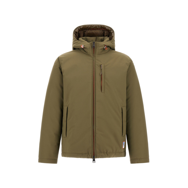 Herno Matte Twill and Gloss-Effect Nylon Jacket in Light Military | Men's Jackets | Coveti