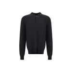 Herno Merino Wool Polo Shirt in Black | Men's T-Shirts and Polos | Coveti