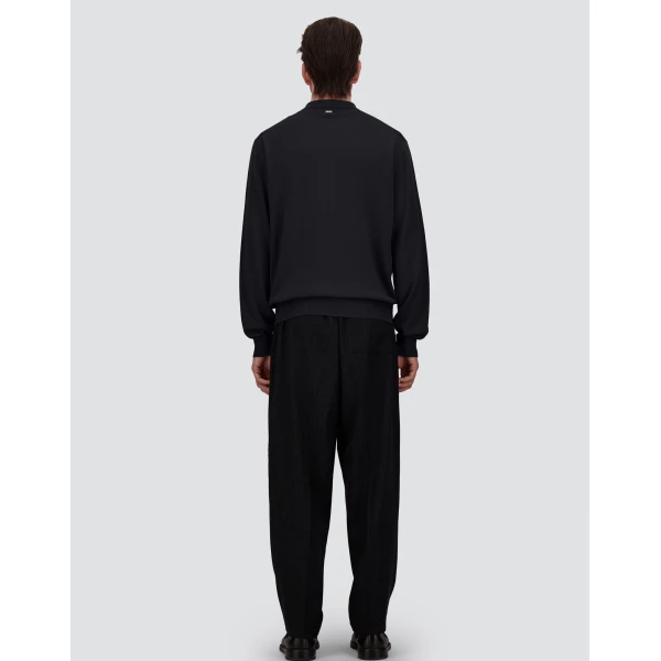 Herno Merino Wool Polo Shirt in Black | Men's T-Shirts and Polos | Coveti