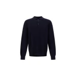 Herno Merino Wool Polo Shirt in Dark Blue | Men's T-Shirts and Polos | Coveti