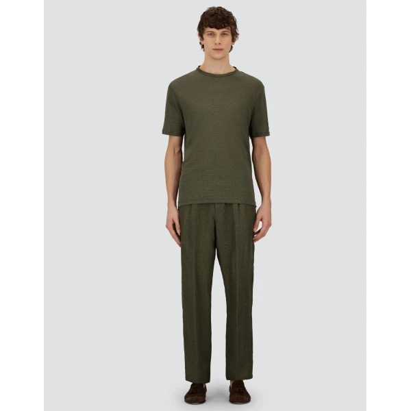 Herno Military Resort T-Shirt in Linen Jersey | Men's T-Shirts and Polos | Coveti