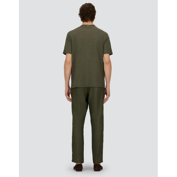 Herno Military Resort T-Shirt in Linen Jersey | Men's T-Shirts and Polos | Coveti