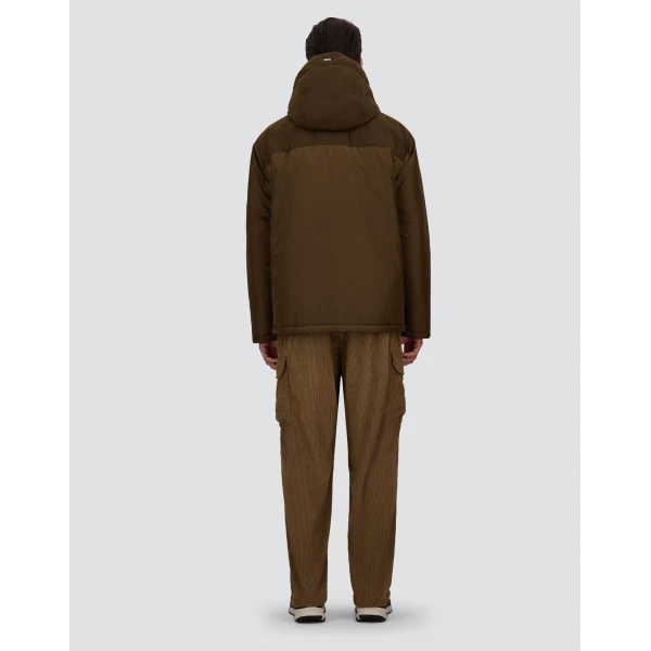 Herno Military Short Parka in Nylon Chamonix and Waxed Cotton Blend | Men's Coats | Coveti