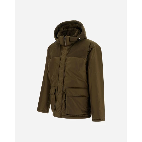 Herno Military Short Parka in Nylon Chamonix and Waxed Cotton Blend | Men's Coats | Coveti